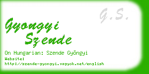 gyongyi szende business card