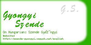 gyongyi szende business card